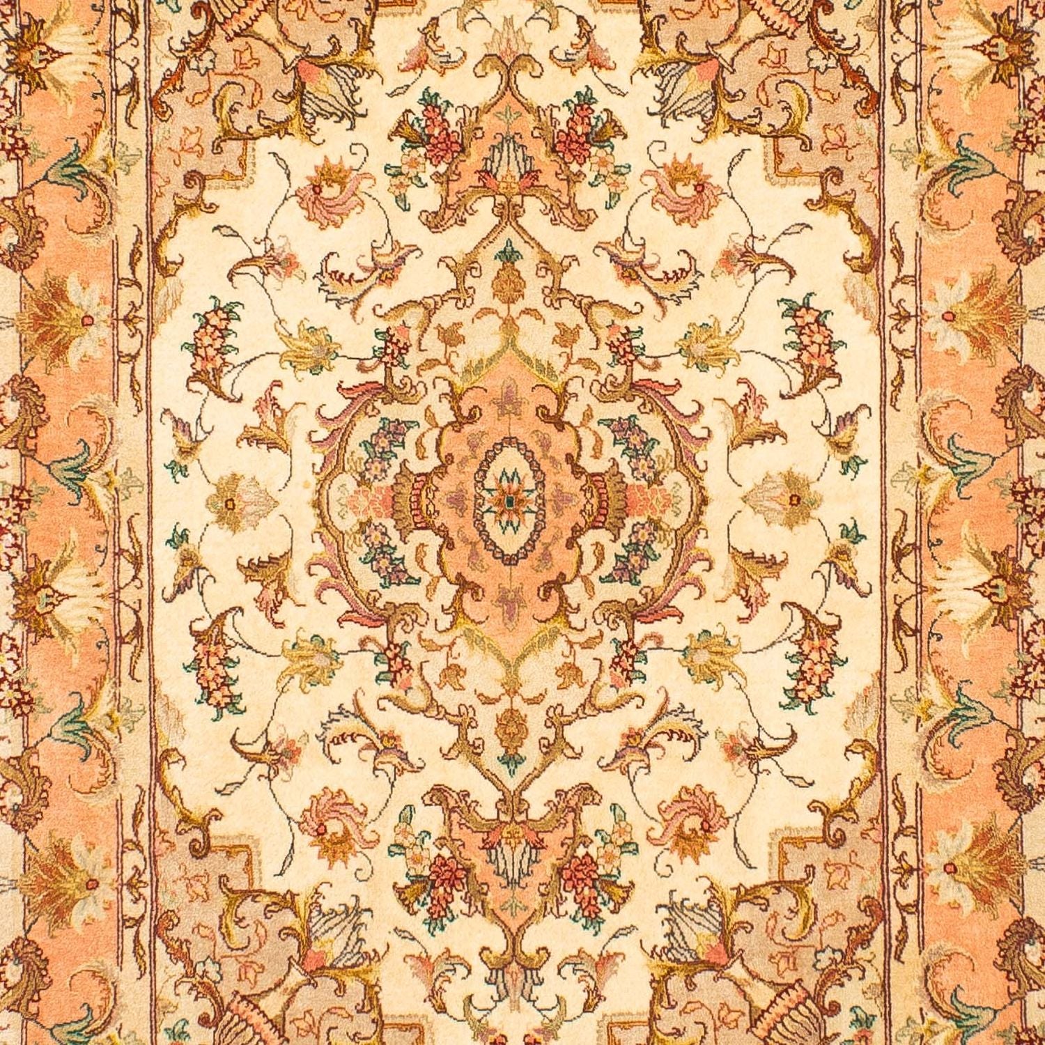 Løber Persisk tæppe - Tabriz - Royal - 314 x 87 cm - lys brun