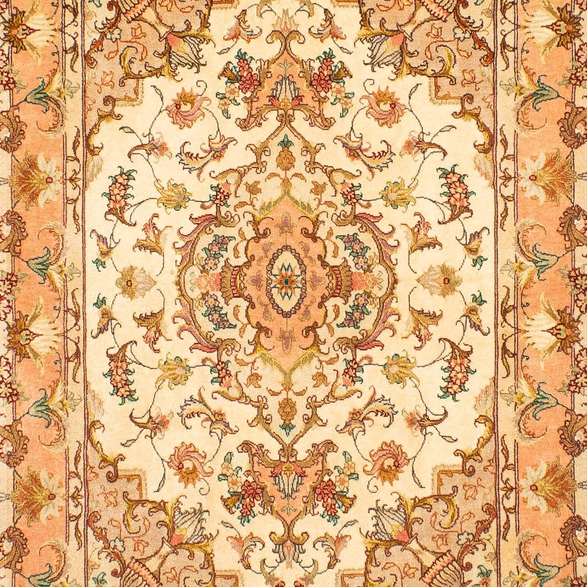 Løber Persisk tæppe - Tabriz - Royal - 314 x 87 cm - lys brun