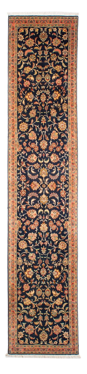 Løber Persisk tæppe - Tabriz - Royal - 292 x 66 cm - mørkeblå
