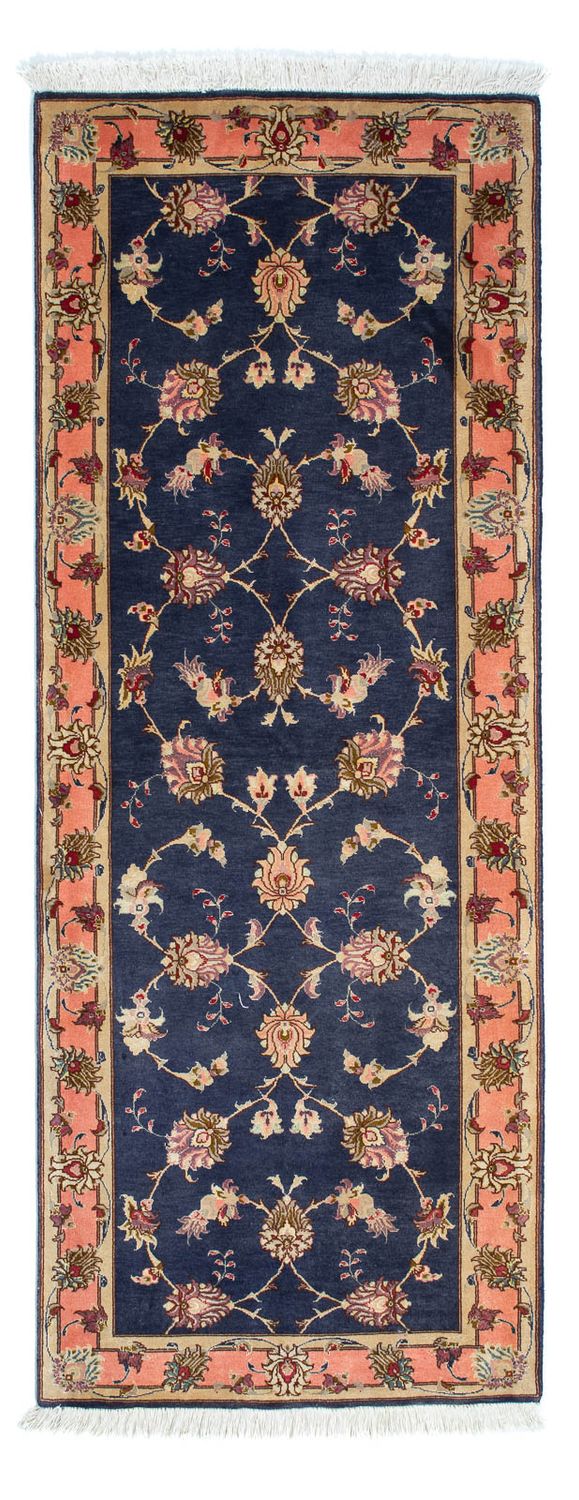 Løber Persisk tæppe - Tabriz - Royal - 198 x 75 cm - mørkeblå