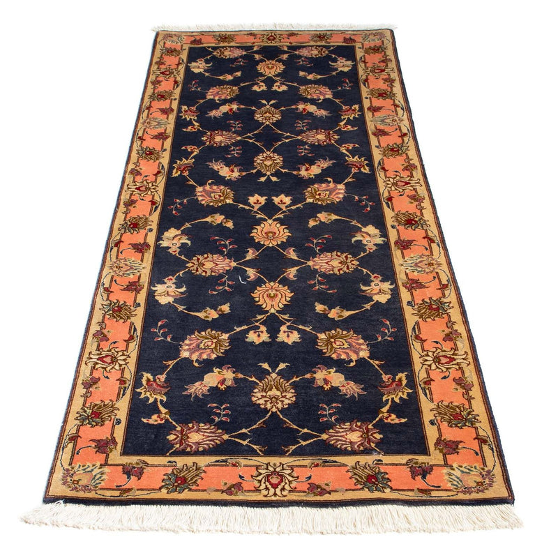 Løber Persisk tæppe - Tabriz - Royal - 198 x 75 cm - mørkeblå