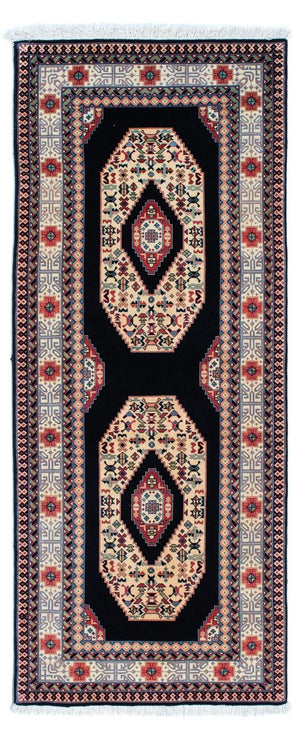 Løber Persisk tæppe - Tabriz - Royal - 188 x 74 cm - mørkeblå