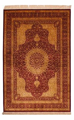 Silketæppe - Ghom Silk - Premium - 188 x 130 cm - beige