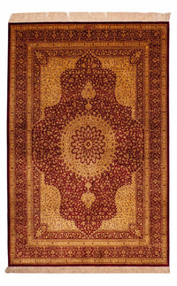 Silketæppe - Ghom Silk - Premium - 188 x 130 cm - beige