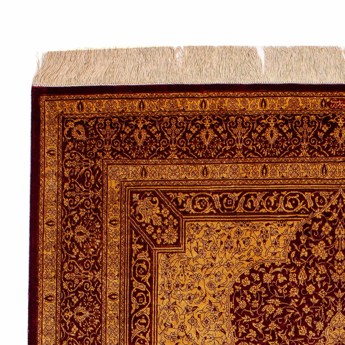 Qom silke Tæppe 188x130cm - Persisk tæppe