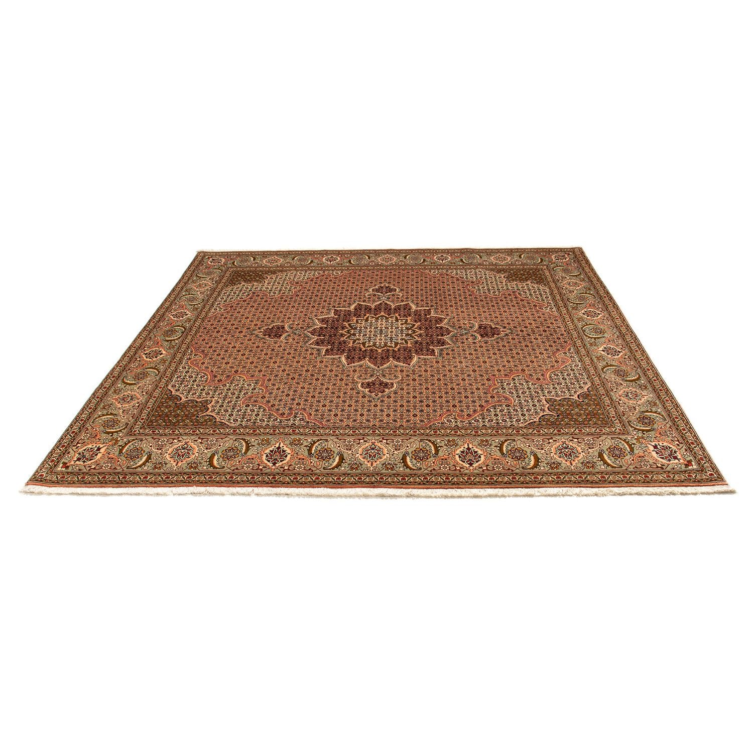 Persisk tæppe - Tabriz firkantet  - 206 x 206 cm - brun