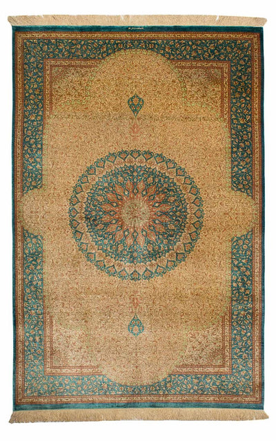 Qom silke Tæppe 130x188cm - Persisk tæppe