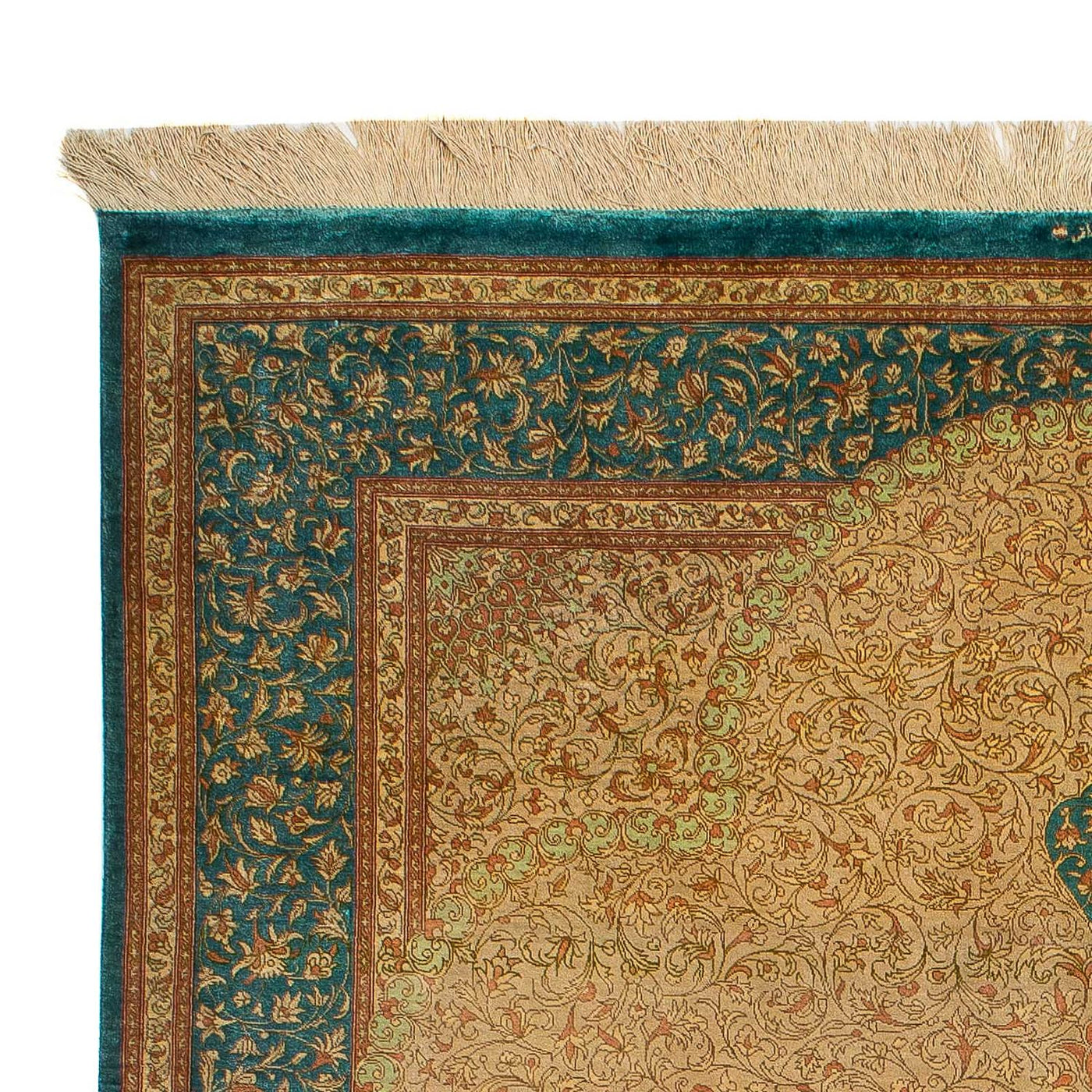 Qom silke Tæppe 188x130cm - Persisk tæppe
