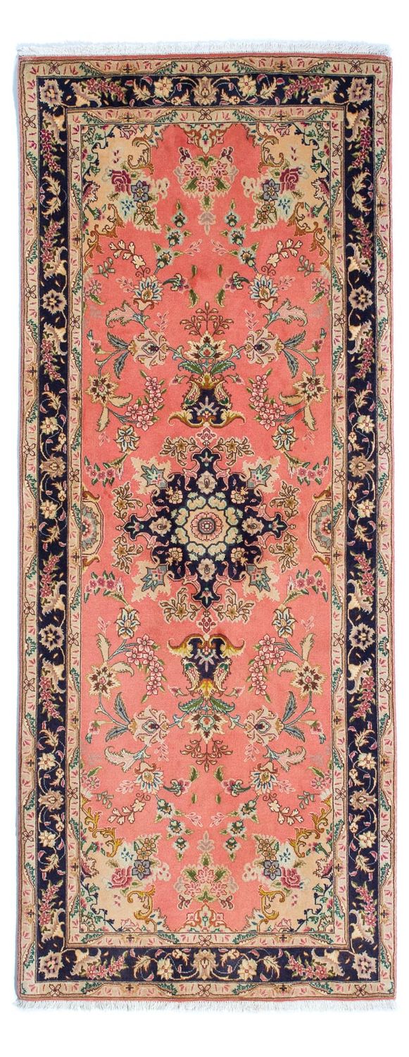 Løber Persisk tæppe - Tabriz - Royal - 198 x 80 cm - lysrød
