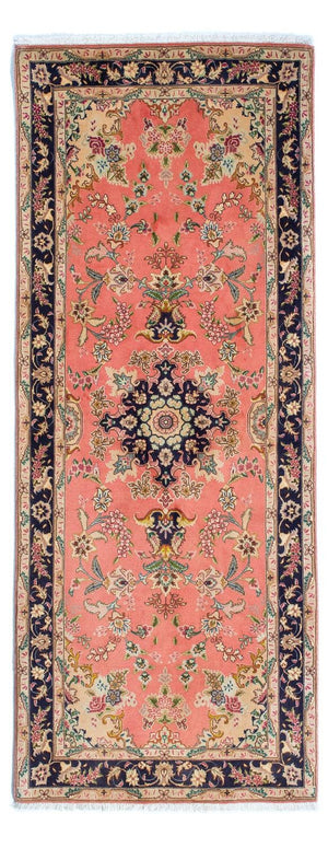 Løber Persisk tæppe - Tabriz - Royal - 198 x 80 cm - lysrød