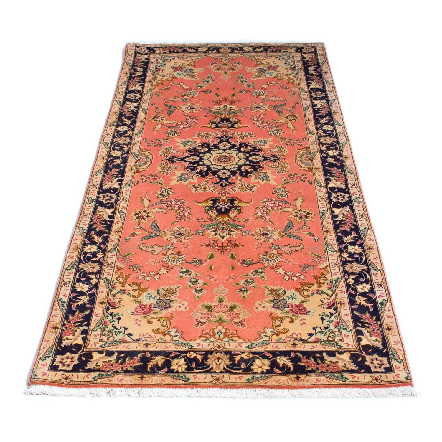 Løber Persisk tæppe - Tabriz - Royal - 198 x 80 cm - lysrød