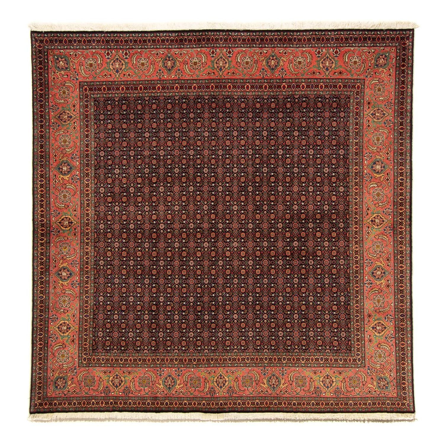 Persisk tæppe - Tabriz firkantet  - 200 x 195 cm - mørkeblå