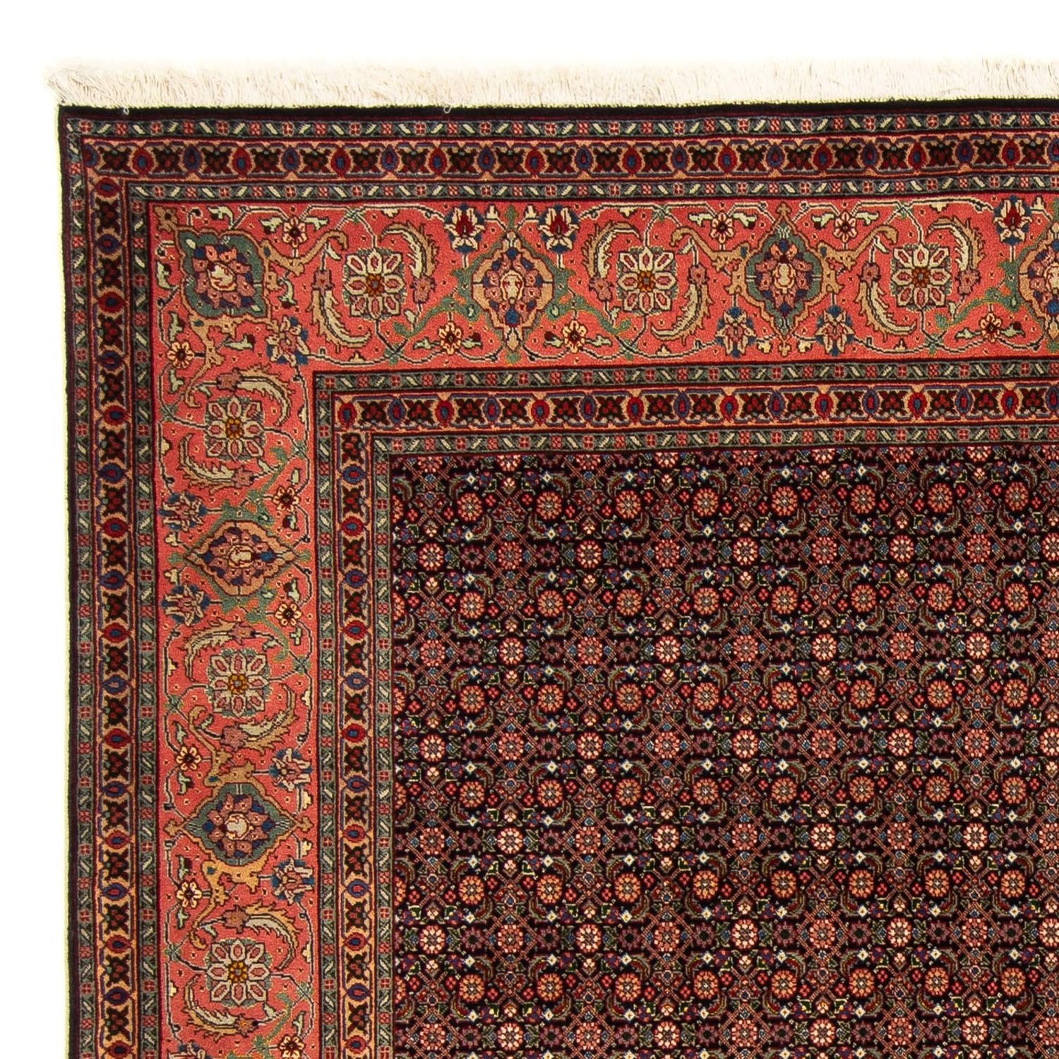 Persisk tæppe - Tabriz firkantet  - 200 x 195 cm - mørkeblå