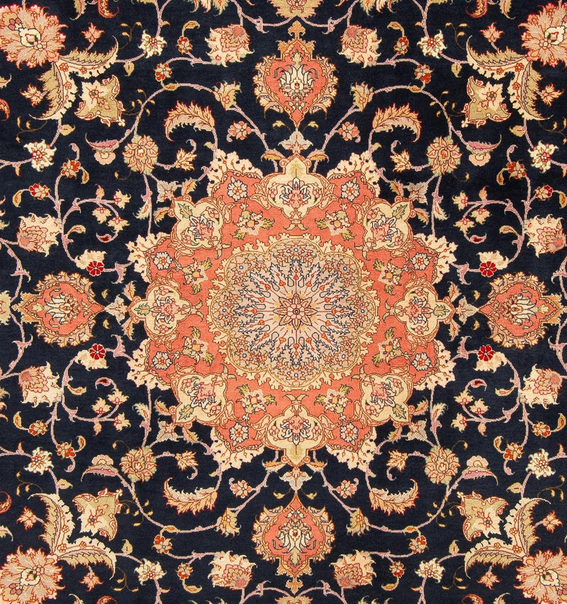 Persisk tæppe - Tabriz - Royal firkantet  - 202 x 202 cm - mørkeblå