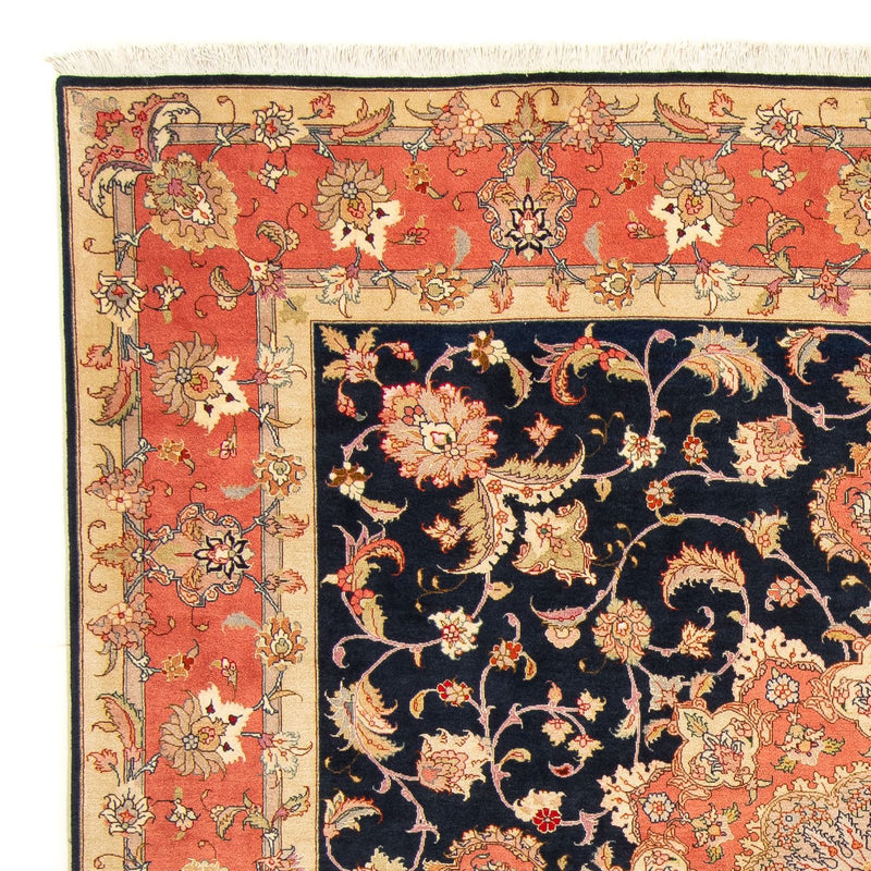 Persisk tæppe - Tabriz - Royal firkantet  - 202 x 202 cm - mørkeblå
