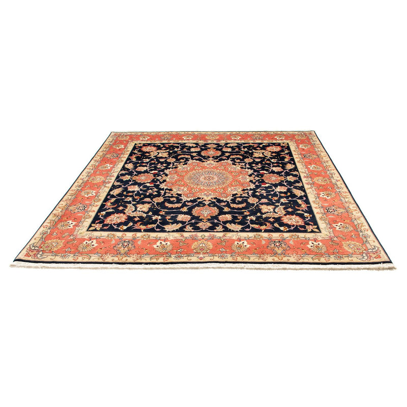 Persisk tæppe - Tabriz - Royal firkantet  - 202 x 202 cm - mørkeblå