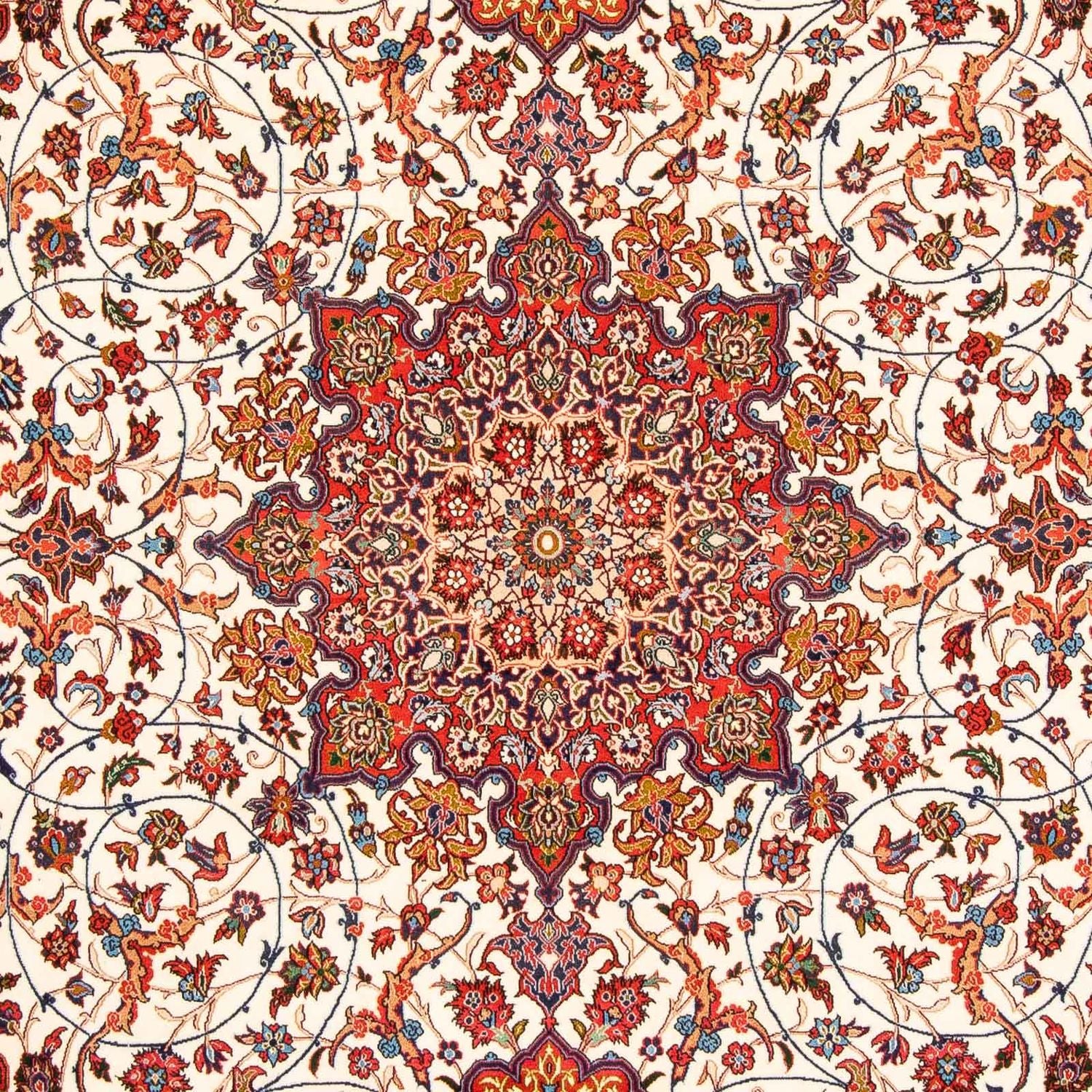 Persisk tæppe - Isfahan - Premium - 310 x 208 cm - rød