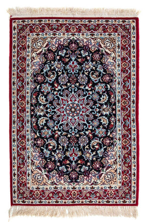 Persisk tæppe - Isfahan - Premium - 104 x 72 cm - mørkerød
