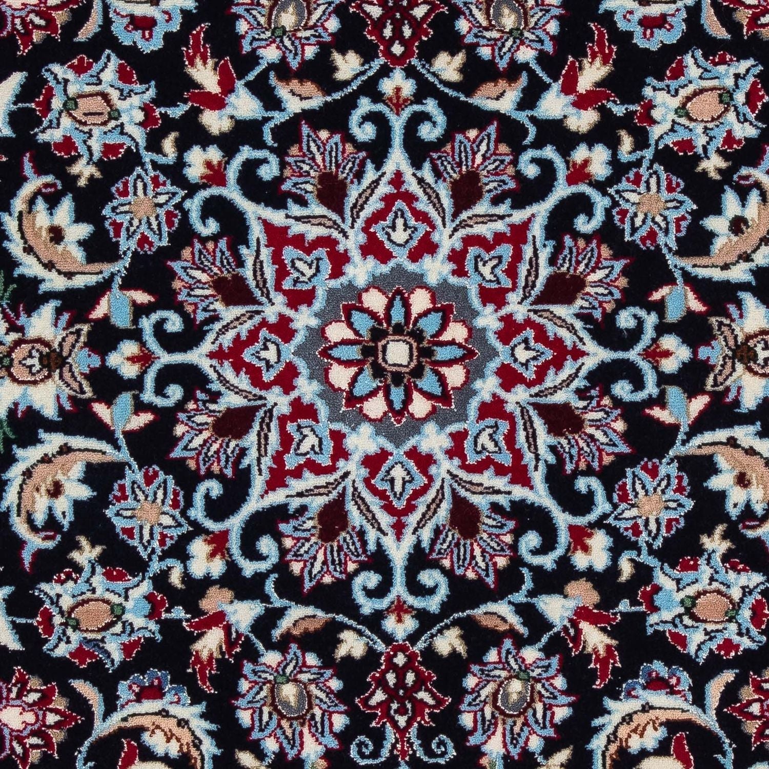 Persisk tæppe - Isfahan - Premium - 104 x 72 cm - mørkerød