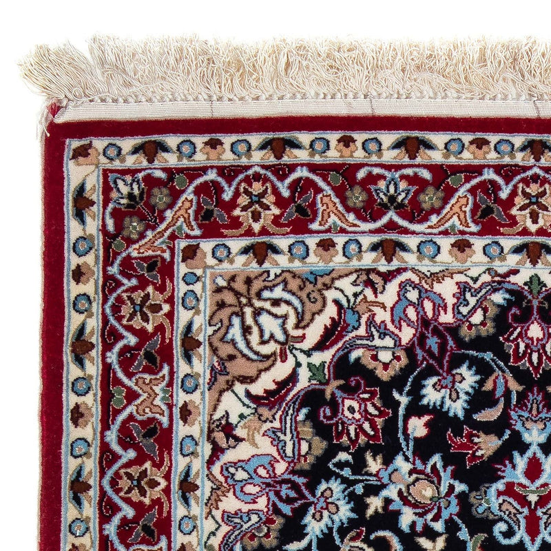 Persisk tæppe - Isfahan - Premium - 104 x 72 cm - mørkerød