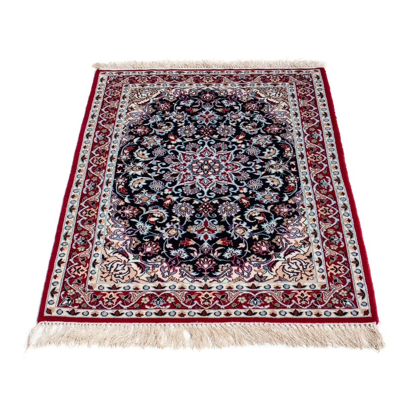 Persisk tæppe - Isfahan - Premium - 104 x 72 cm - mørkerød