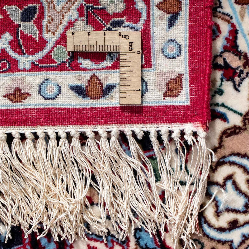 Persisk tæppe - Isfahan - Premium - 104 x 72 cm - mørkerød