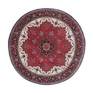 Persisk tæppe - Bijar rundt  - 150 x 150 cm - mørkerød