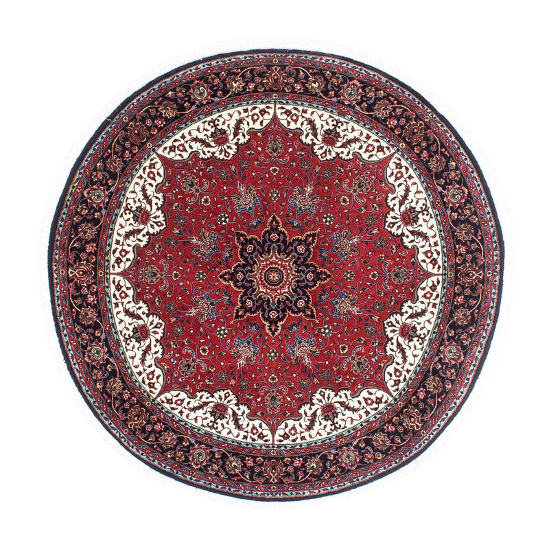 Persisk tæppe - Bijar rundt  - 150 x 150 cm - mørkerød