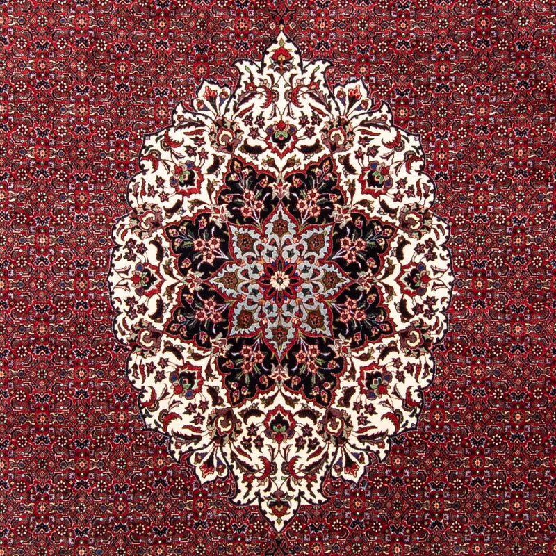 Persisk tæppe - Bijar - 343 x 260 cm - mørkerød