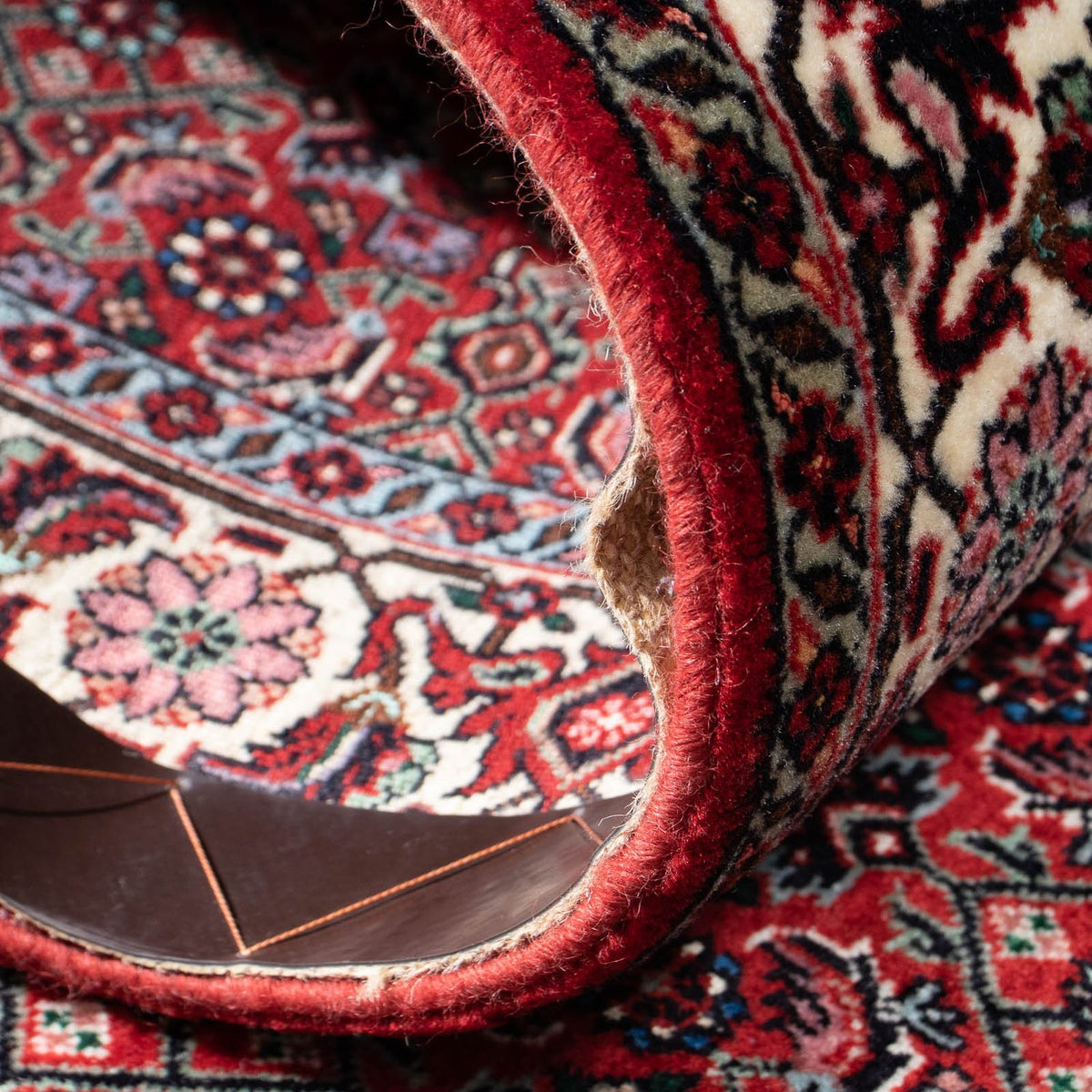 Løber Persisk tæppe - Bijar - 310 x 82 cm - lysrød