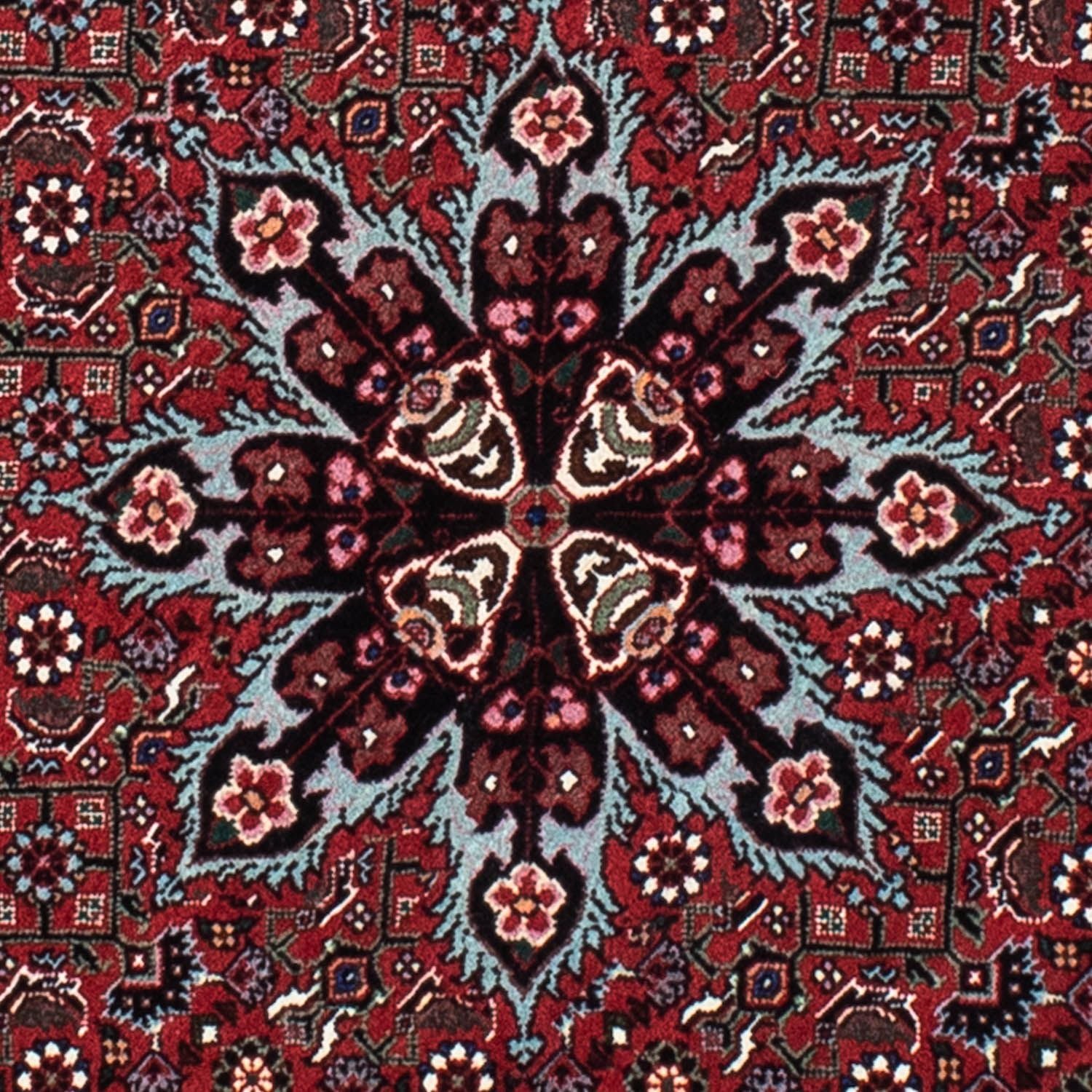 Persisk tæppe - Bijar rundt  - 120 x 120 cm - mørkerød