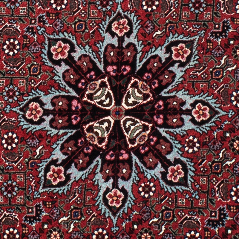 Persisk tæppe - Bijar rundt  - 120 x 120 cm - mørkerød