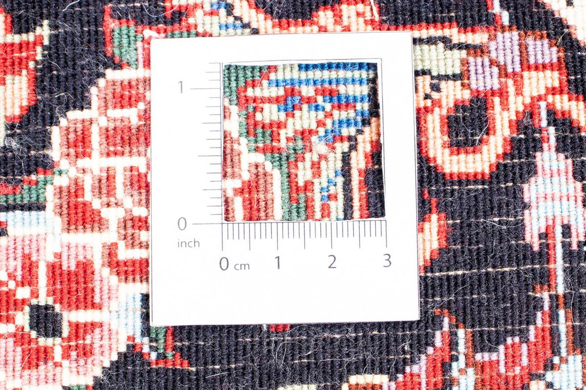 Persisk tæppe - Bijar rundt  - 250 x 250 cm - mørkerød