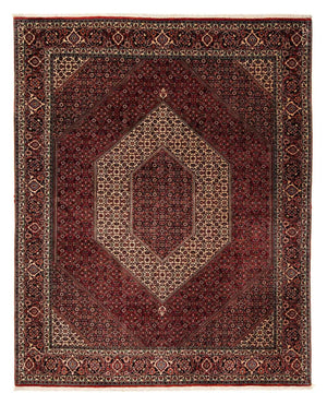 Persisk tæppe - Bijar - 238 x 196 cm - mørkerød