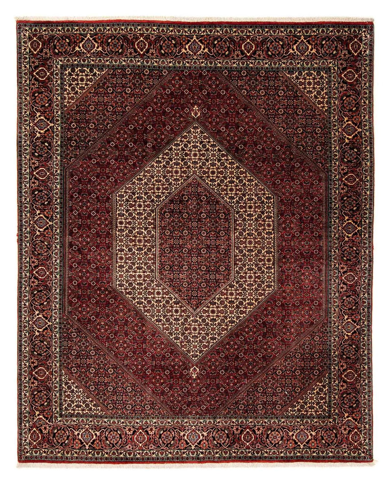 Persisk tæppe - Bijar - 238 x 196 cm - mørkerød