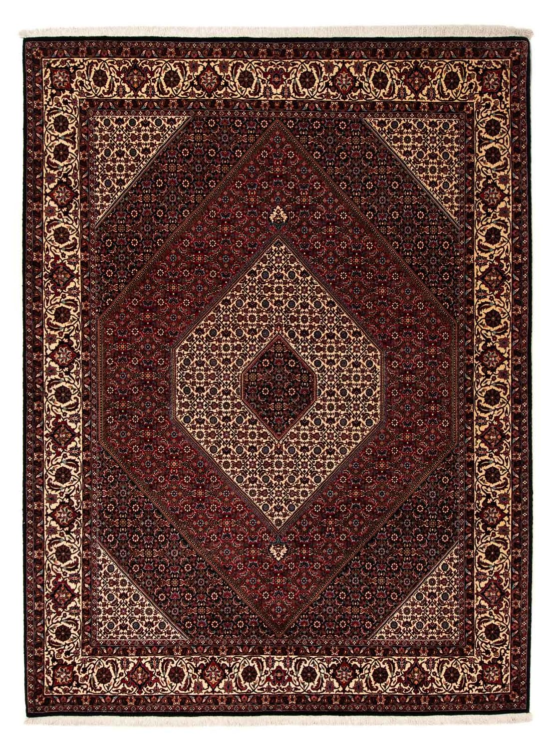 Persisk tæppe - Bijar - 263 x 204 cm - mørkerød