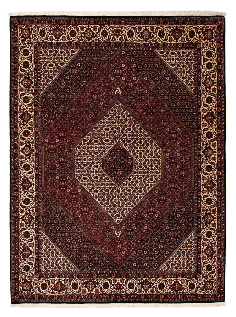 Persisk tæppe - Bijar - 263 x 204 cm - mørkerød
