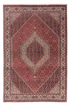 Persisk tæppe - Bijar - 254 x 171 cm - mørkerød