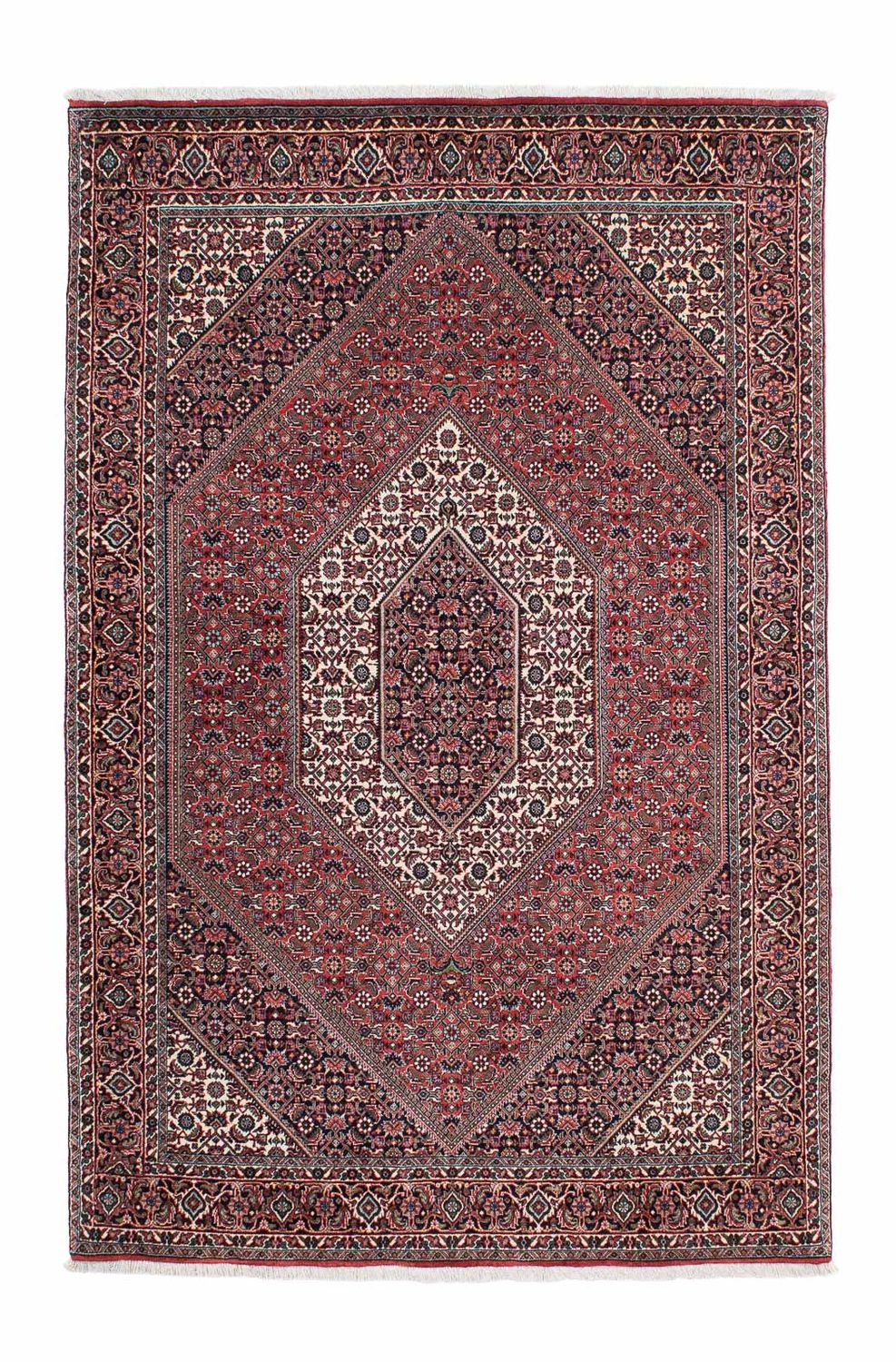 Persisk tæppe - Bijar - 206 x 132 cm - lysrød
