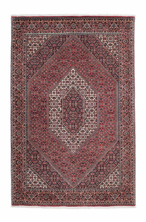 Persisk tæppe - Bijar - 206 x 132 cm - lysrød