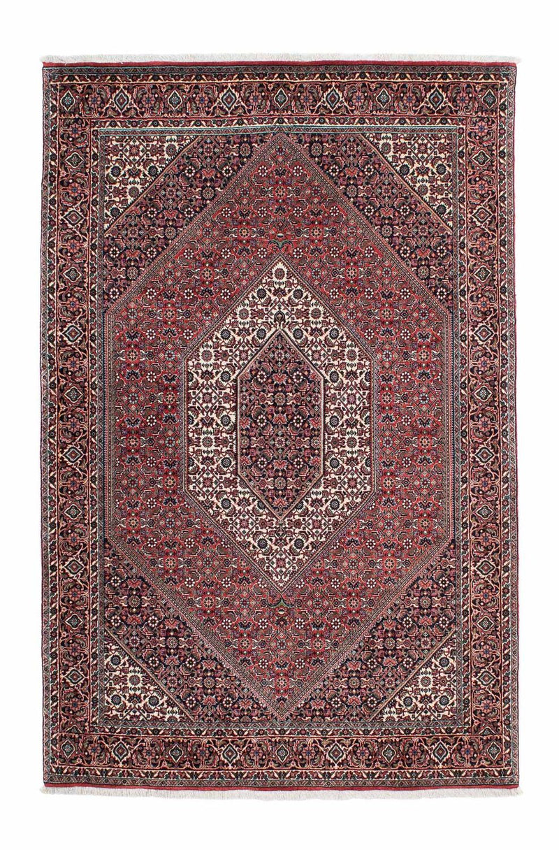 Persisk tæppe - Bijar - 206 x 132 cm - lysrød