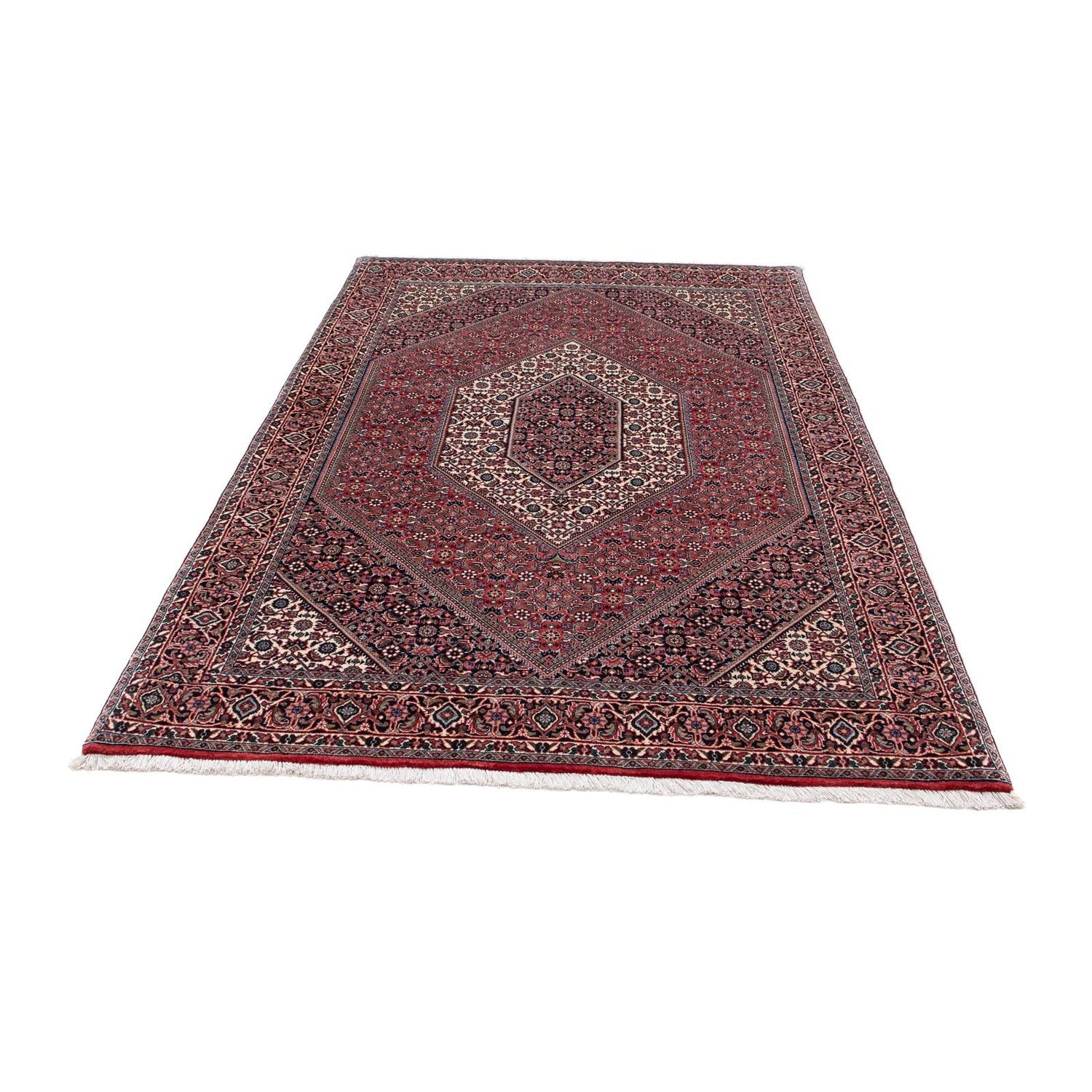 Persisk tæppe - Bijar - 206 x 132 cm - lysrød