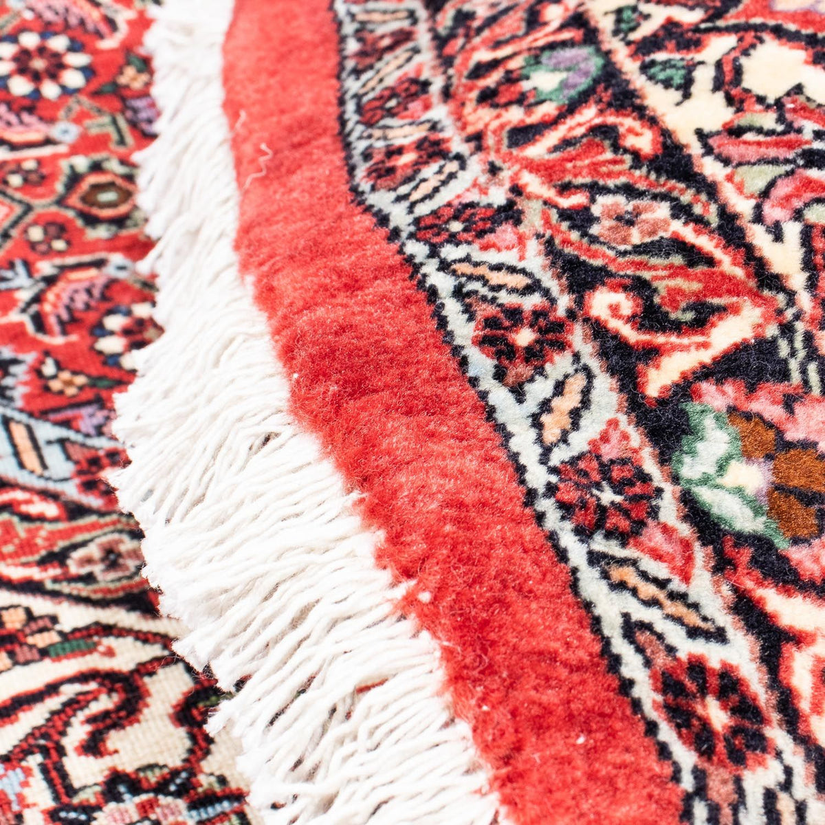 Persisk tæppe - Bijar rundt  - 205 x 205 cm - mørkerød