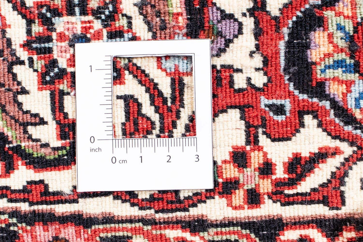 Persisk tæppe - Bijar rundt  - 205 x 205 cm - mørkerød