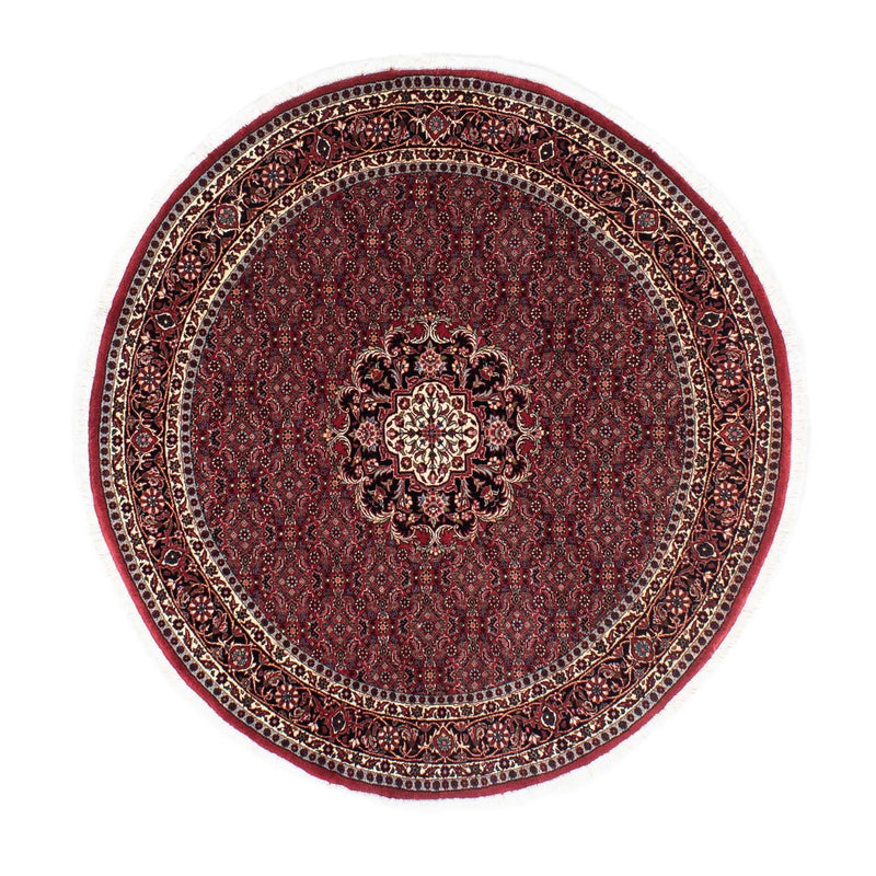 Persisk tæppe - Bijar rundt  - 154 x 154 cm - mørkerød