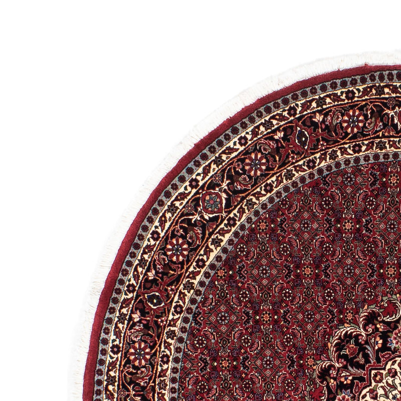 Persisk tæppe - Bijar rundt  - 154 x 154 cm - mørkerød