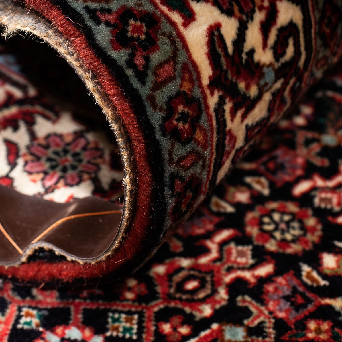 Løber Persisk tæppe - Bijar - 198 x 74 cm - mørkerød