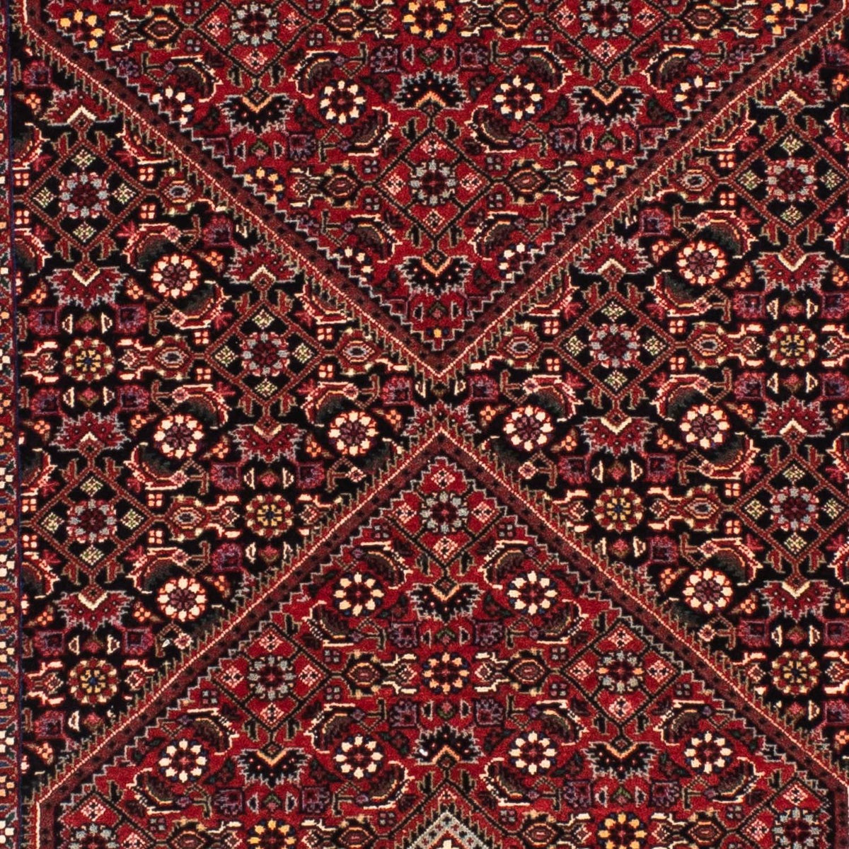 Løber Persisk tæppe - Bijar - 202 x 76 cm - mørkerød