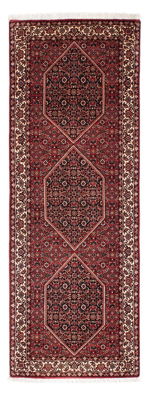 Løber Persisk tæppe - Bijar - 203 x 73 cm - mørkerød