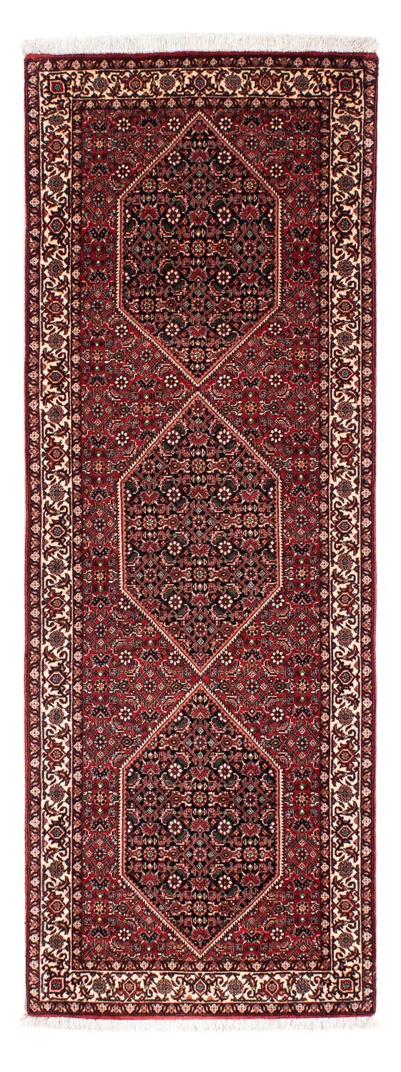 Løber Persisk tæppe - Bijar - 203 x 73 cm - mørkerød